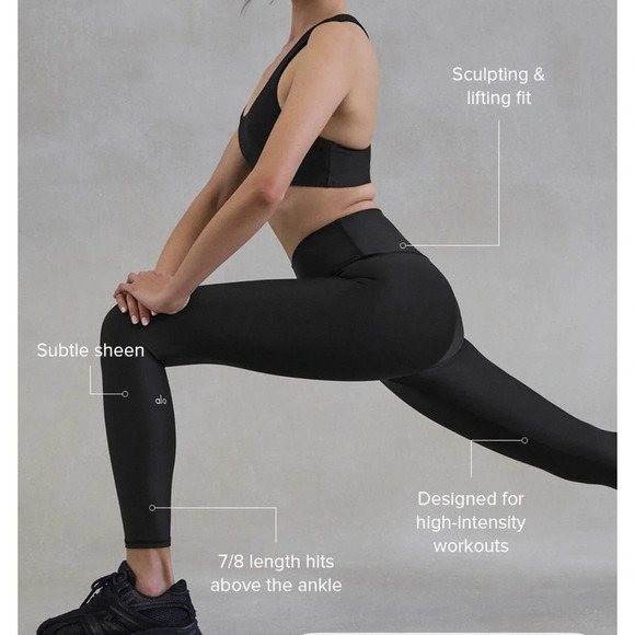 NWT Alo Yoga 7/8 High-Waist Airlift Legging - Black M - Picture 4 of 4